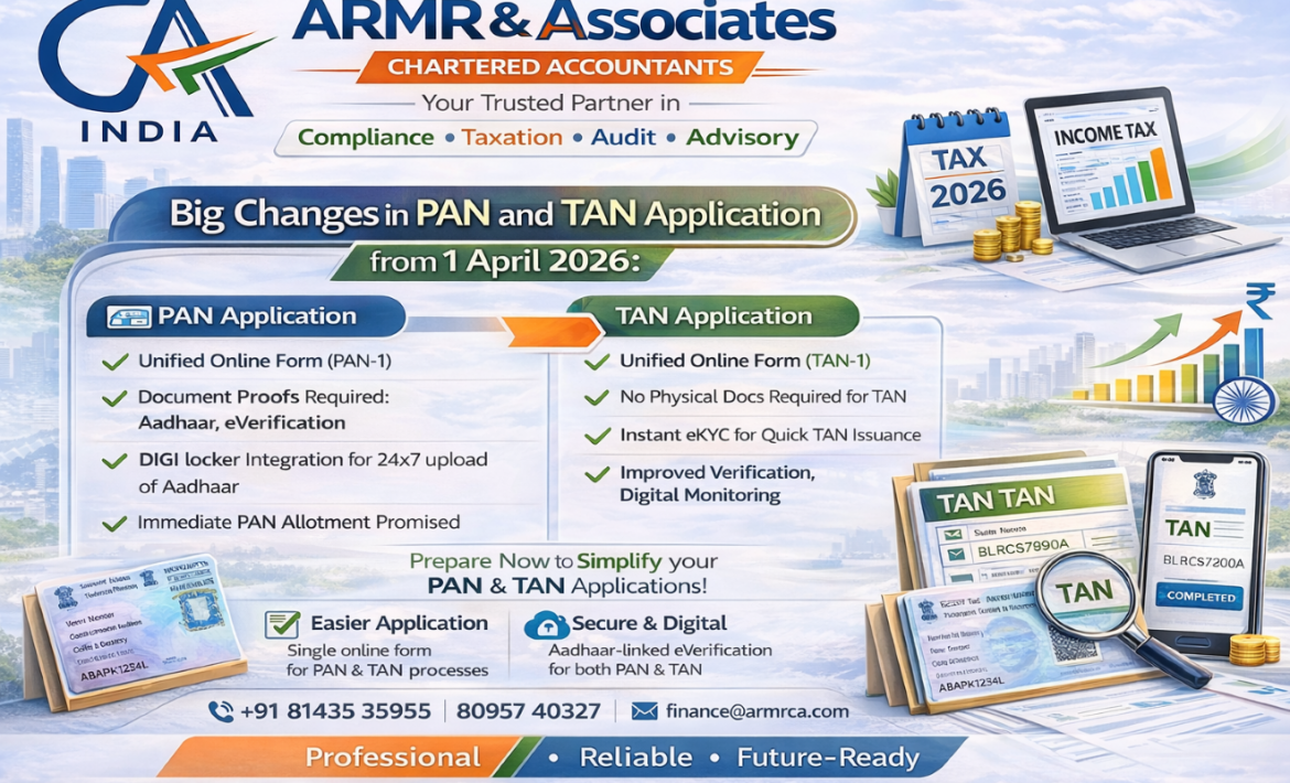 Change in PAN & TAN from 1-4-26