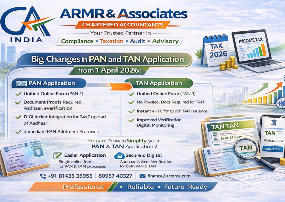 Change in PAN & TAN from 1-4-26